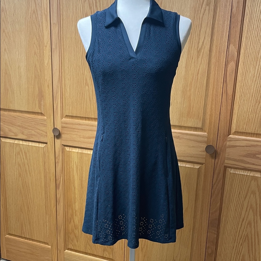 Kyodan Navy Sleeveless Eyelet Performance Dress
